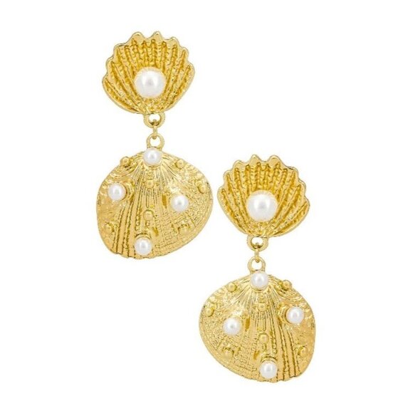 Amber Sceats Multi Shell Earring Gold Womens Size OS - Picture 1 of 6